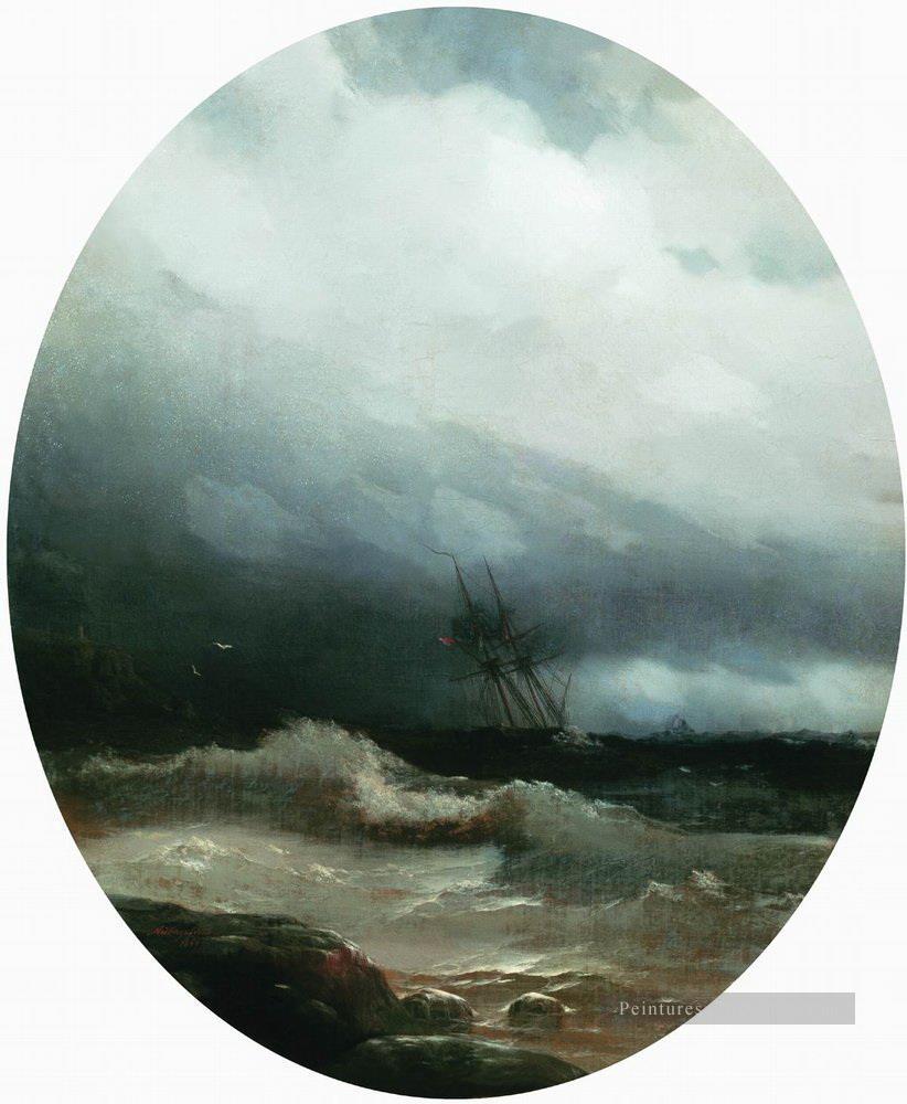 navire dans une tempête 1891 Romantique Ivan Aivazovsky russe Peintures à l'huile